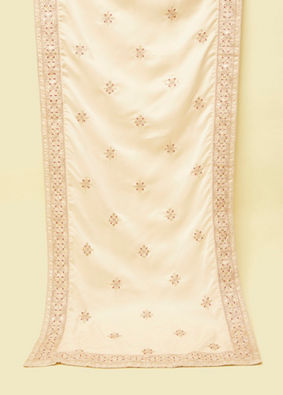 Manyavar Men Beige Satin Celebration Dupatta