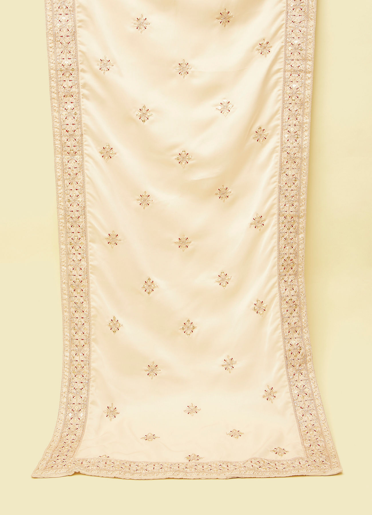 Manyavar Men Beige Satin Celebration Dupatta