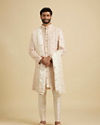 Manyavar Men Warm White Regal Satin Dupatta image number 2