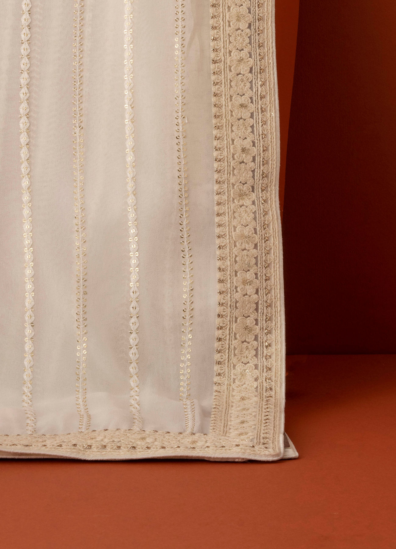 Manyavar Men Exquisite Warm White Georgette Dupatta