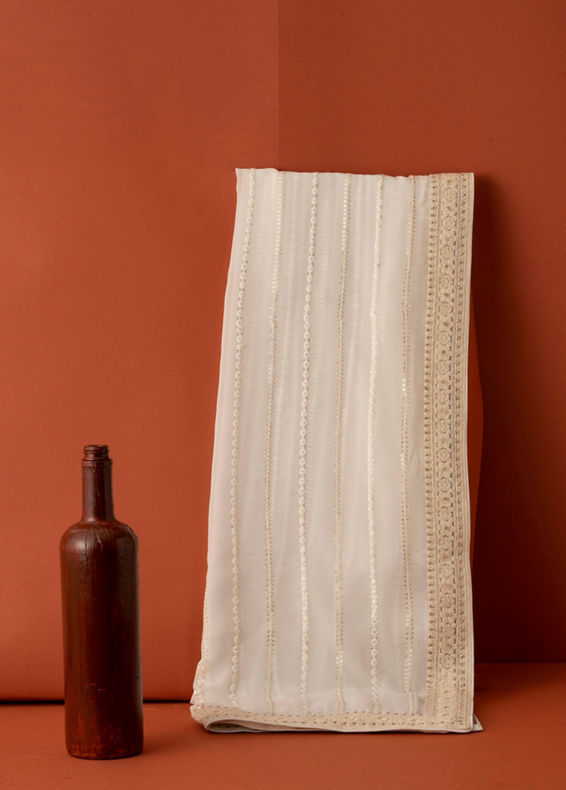 Manyavar Men Exquisite Warm White Georgette Dupatta