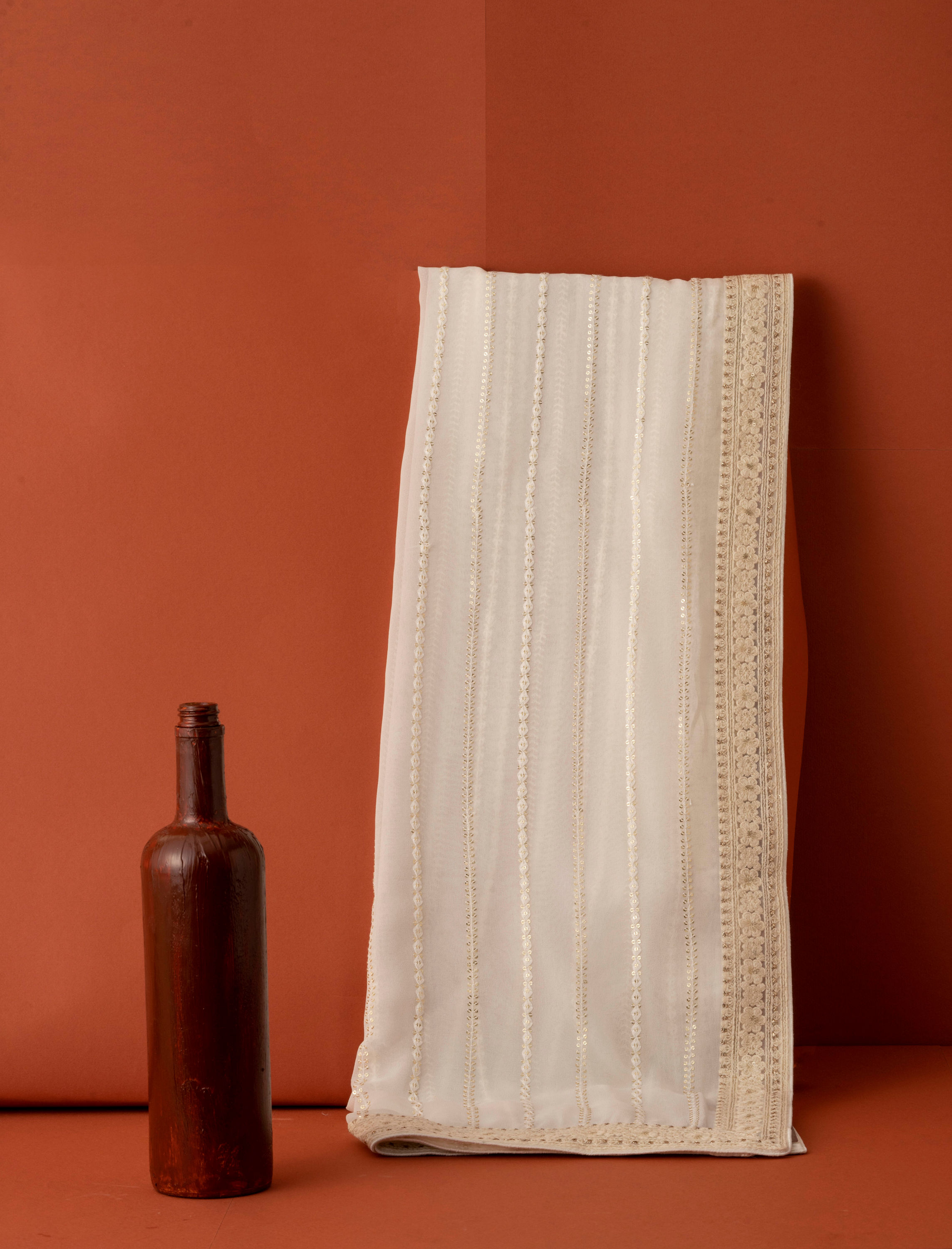 Manyavar Men Exquisite Warm White Georgette Dupatta