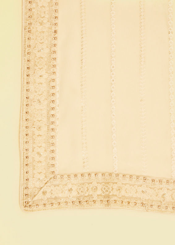 Manyavar Men Exquisite Warm White Georgette Dupatta
