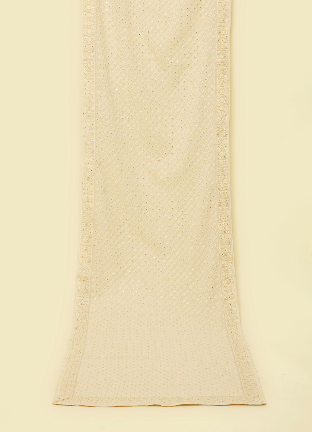 Manyavar Men Elegant Georgette Dupatta with Chikankari Work
