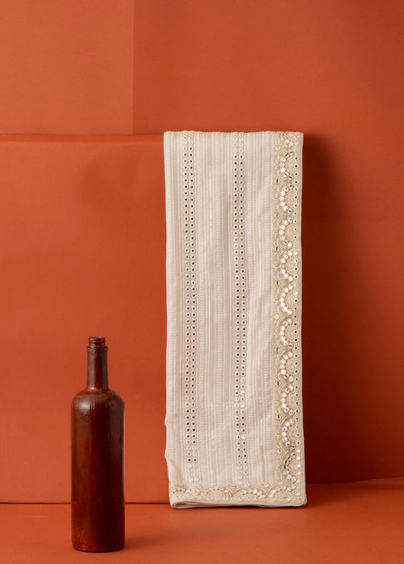 Manyavar Men Royal Georgette Cream Dupatta