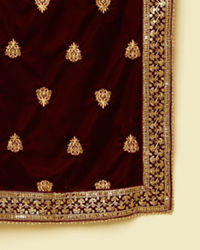 Manyavar Men Maroon Mellifluous Velvet Dupatta