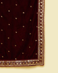 Manyavar Men Regal Maroon Velvet Dupatta