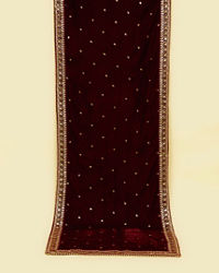 Manyavar Men Regal Maroon Velvet Dupatta