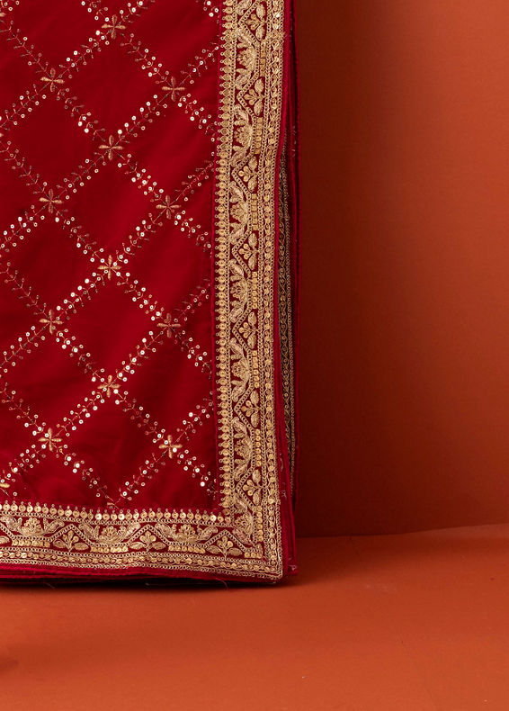 Manyavar Men Rani Velvet Dupatta