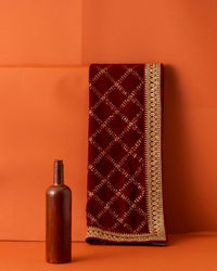 Manyavar Men Velvet Red Dappled Dupatta