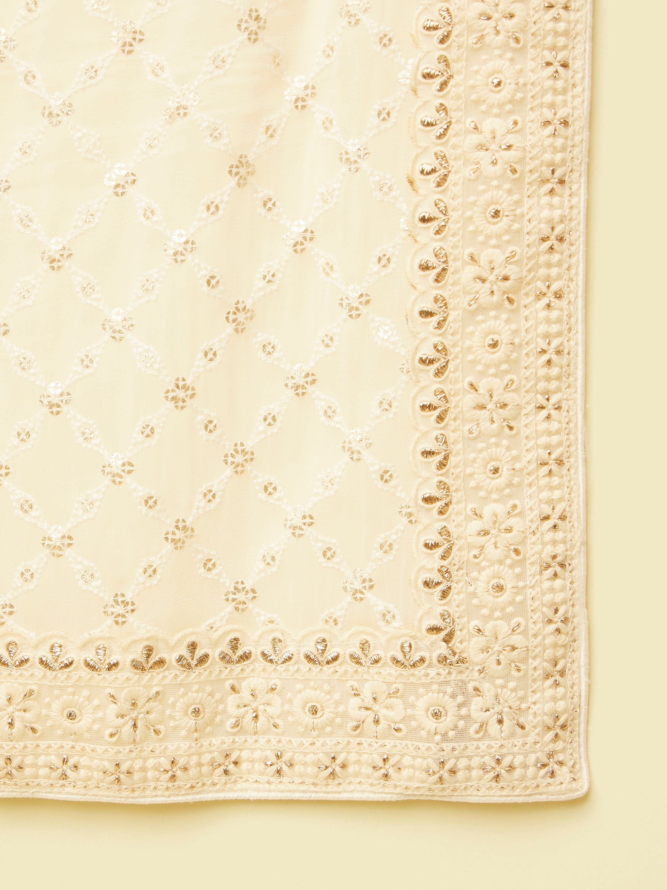 Manyavar Men Elegant Warm White Georgette Dupatta