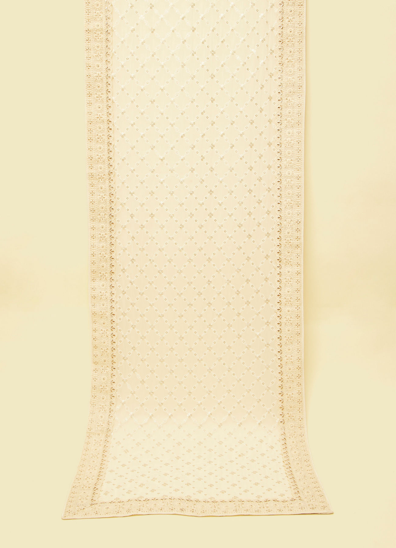 Manyavar Men Elegant Warm White Georgette Dupatta