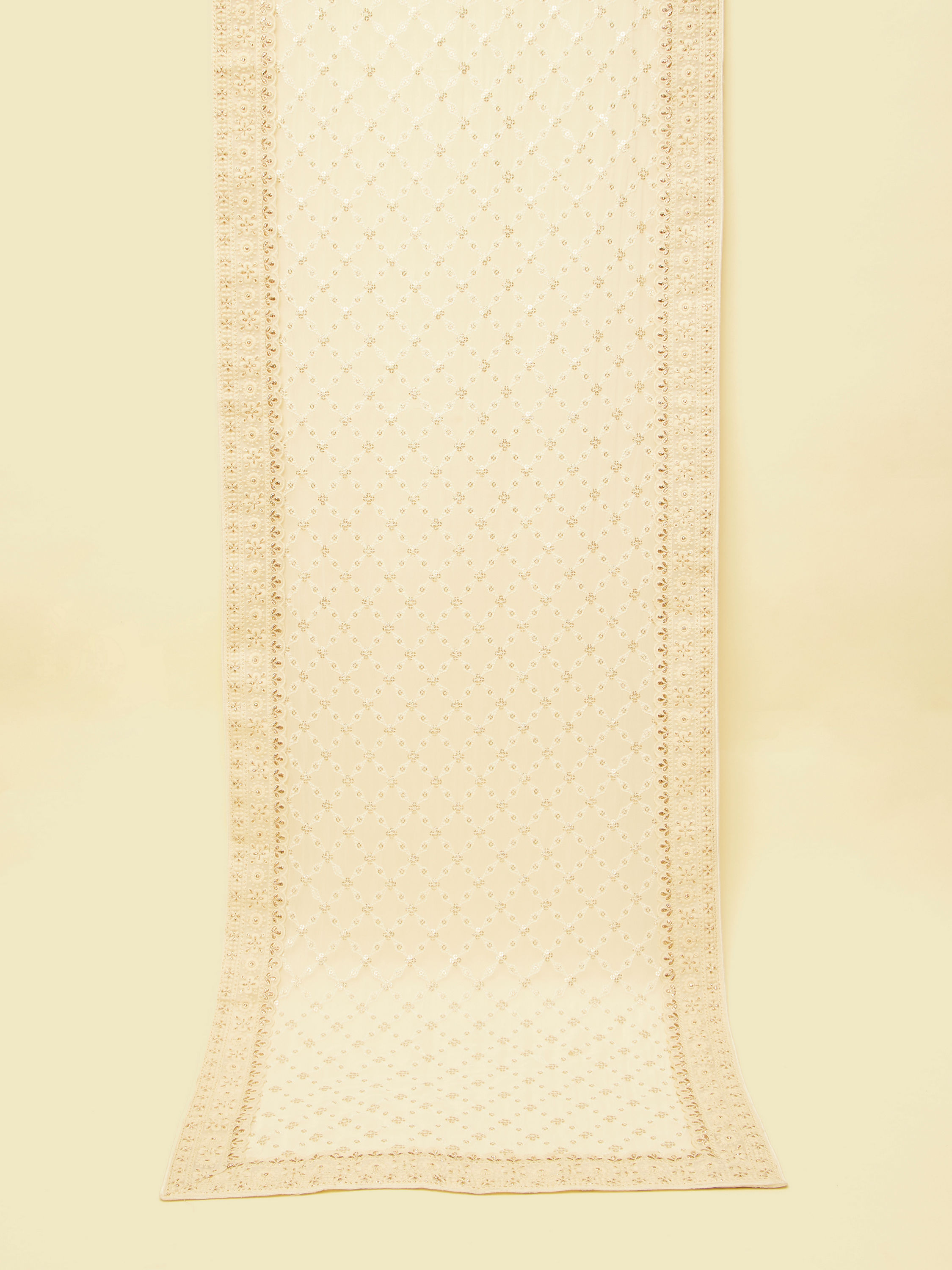 Manyavar Men Elegant Warm White Georgette Dupatta