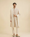 Manyavar Men Elegant Warm White Georgette Dupatta