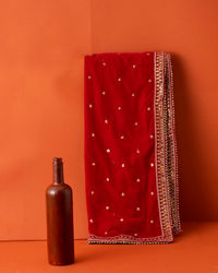 Manyavar Men Gleaming Rani Pink Velvet Dupatta