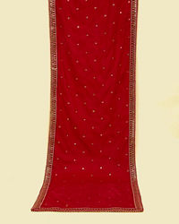 Manyavar Men Gleaming Rani Pink Velvet Dupatta