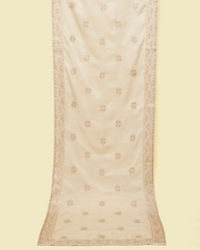Manyavar Men Beige Cream Floral Embroidered Dupatta