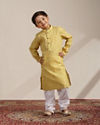 alt message - Manyavar Boys Boys Illuminating Yellow Kurta Set image number 2