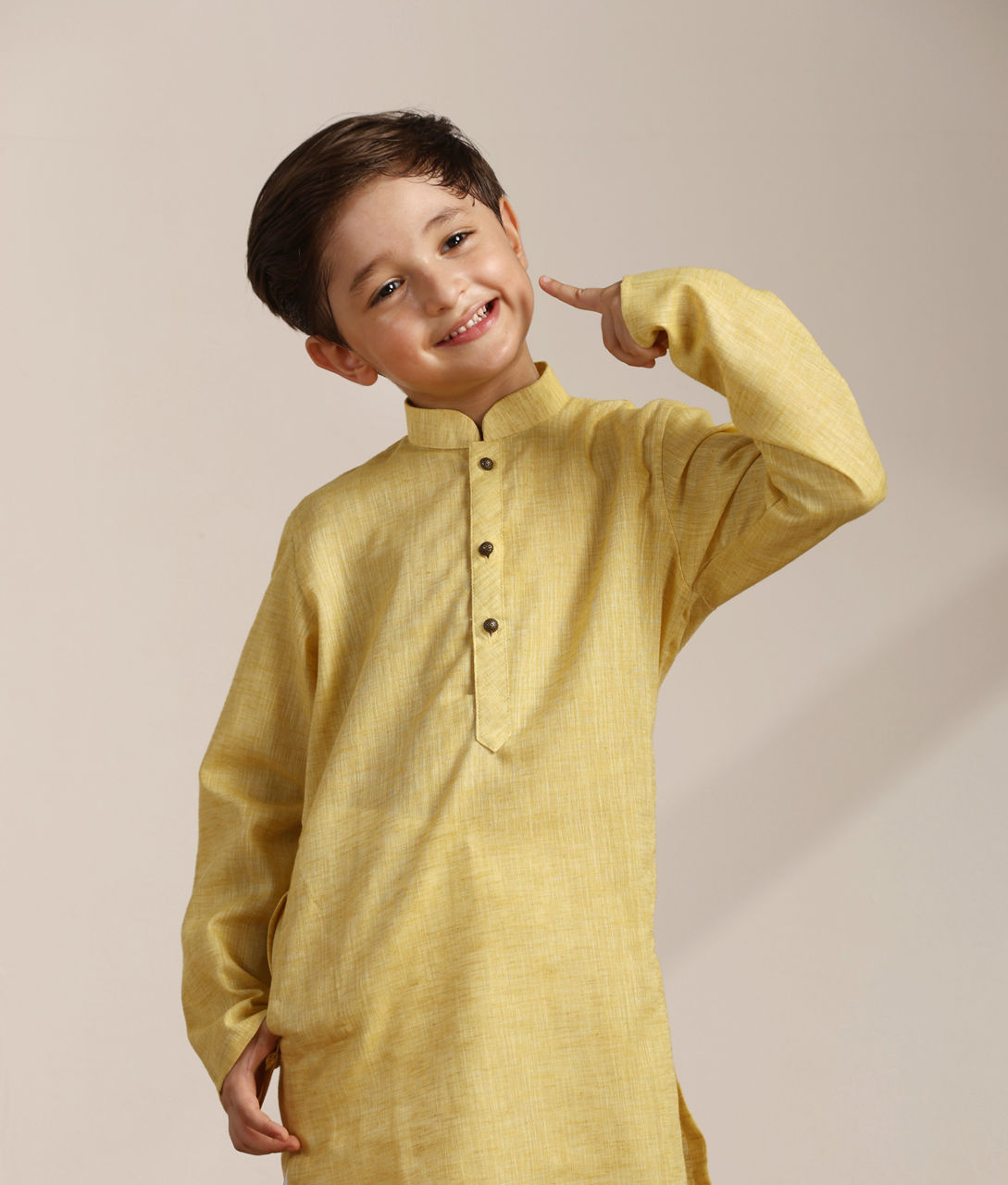 Manyavar Boys Boys Illuminating Yellow Kurta Set