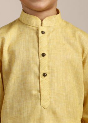 alt message - Manyavar Boys Boys Illuminating Yellow Kurta Set image number 1