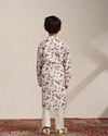 Manyavar Boys Boys Pearl White Floral Printed Angrakha Style Kurta Set