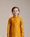 Manyavar Boys Boys Mustard Yellow Diamond Patterned Angrakha Kurta Set