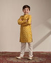 Boys Sunrise Orange Tie-Dye Inspired Kurta image number 2