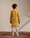 Boys Sunrise Orange Tie-Dye Inspired Kurta image number 4