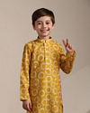 Manyavar Boys Boys Sunrise Orange Tie Dye Inspired Kurta Set