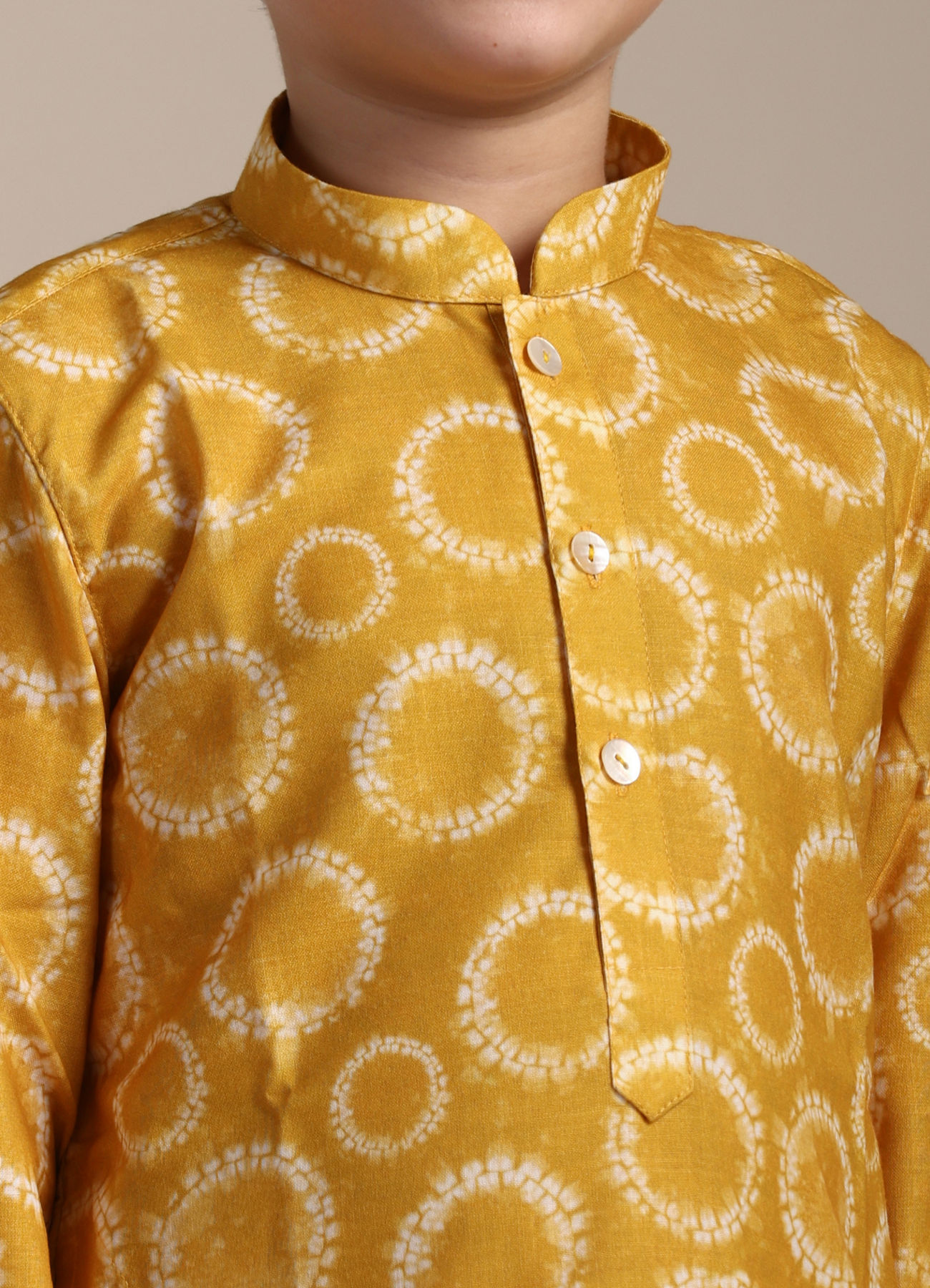 Manyavar Boys Boys Sunrise Orange Tie Dye Inspired Kurta Set