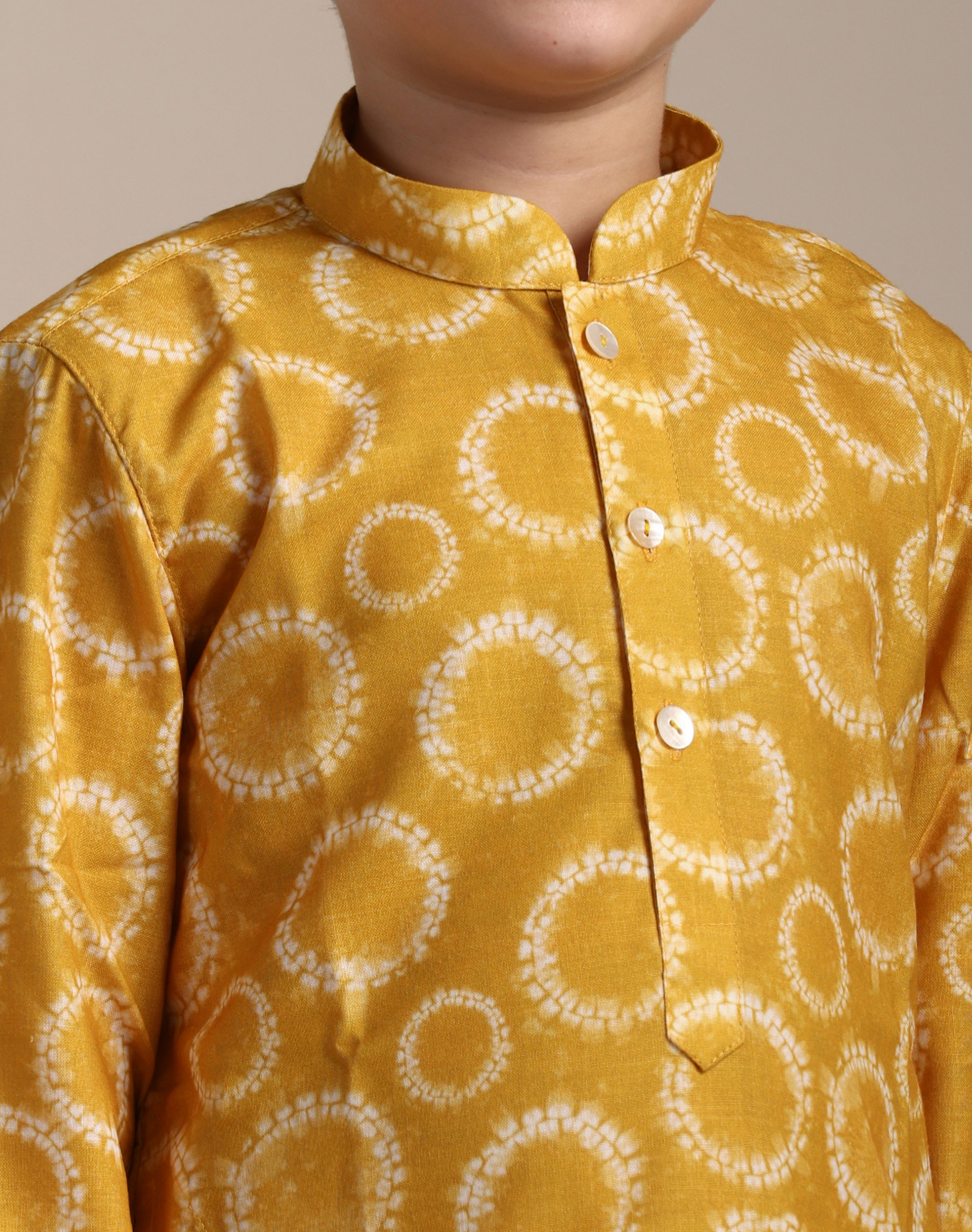 Manyavar Boys Boys Sunrise Orange Tie Dye Inspired Kurta Set
