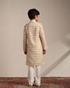Manyavar Boys Boys Biscuit Beige Criss Cross Patterned Kurta Set