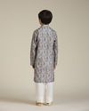 Manyavar Boys Boys Soft Beige Jaal Abstract Patterned Kurta Set image number 5