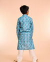 Manyavar Boys Turquoise Blue Youth Kurta Pajama