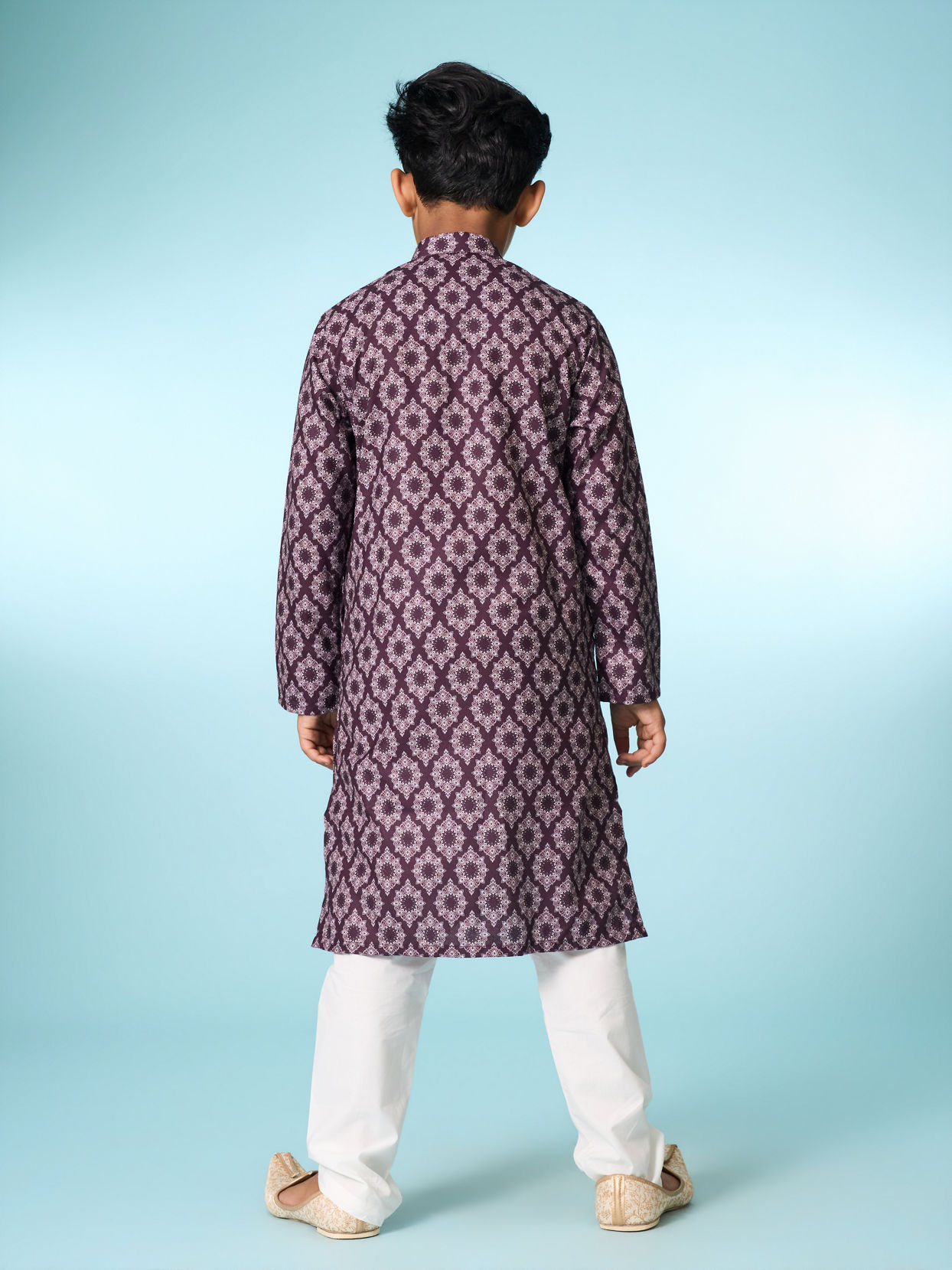 Manyavar Boys Royal Wine Kurta Pajama