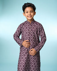 Manyavar Boys Royal Wine Kurta Pajama
