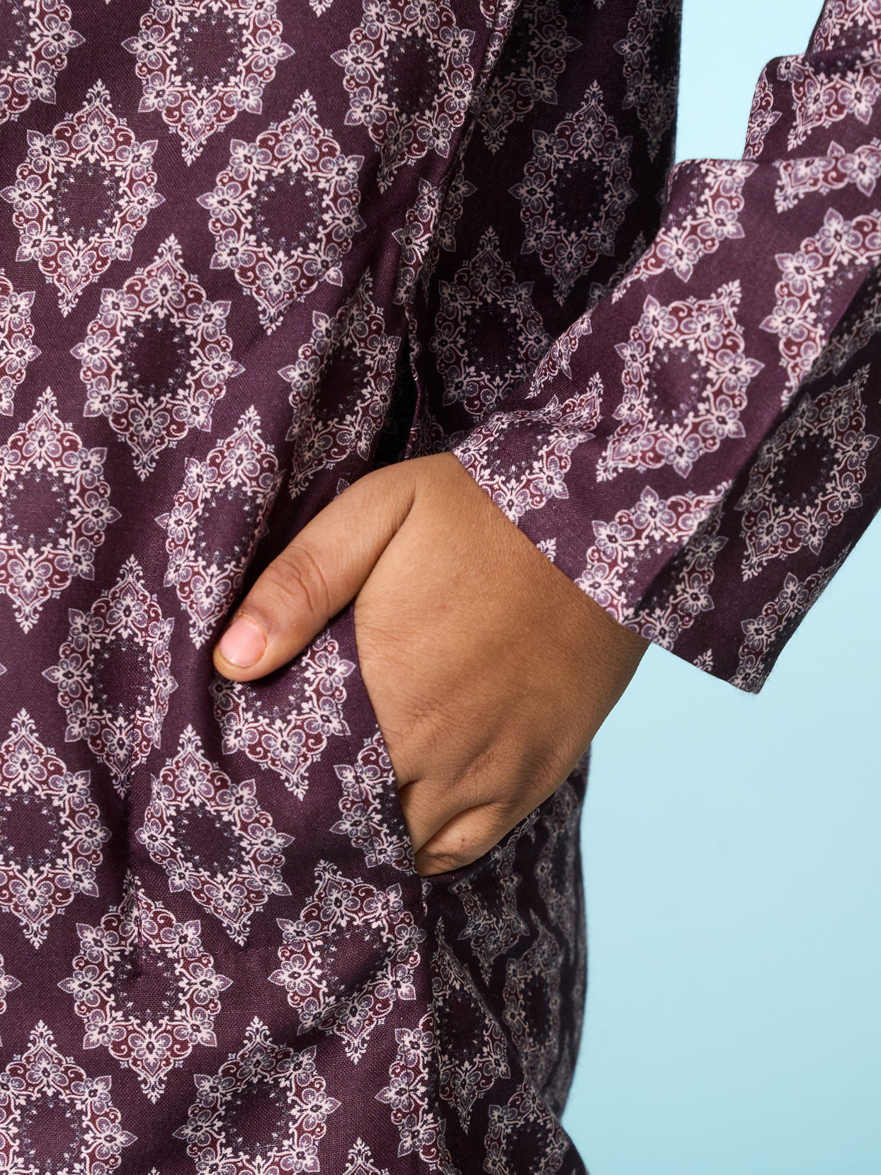 Manyavar Boys Royal Wine Kurta Pajama