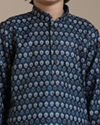 Manyavar Boys Boys Dark Blue Buta Patterned Kurta Set