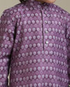 Manyavar Boys Boys Dark Lilac Buta Printed Kurta Set