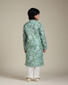 Manyavar Boys Boys Soft Green Floral Printed Kurta Set