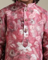 Manyavar Boys Boys Coral Pink Floral Patterned Kurta Set