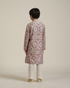 Manyavar Boys Boys Beige Diamond Patterned Kurta Set