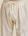 Manyavar Boys Boys Beige Diamond Patterned Kurta Set