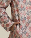 Manyavar Boys Boys Beige Diamond Patterned Kurta Set