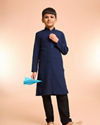 Manyavar Boys Dark Blue Opulence Kurta Pajama