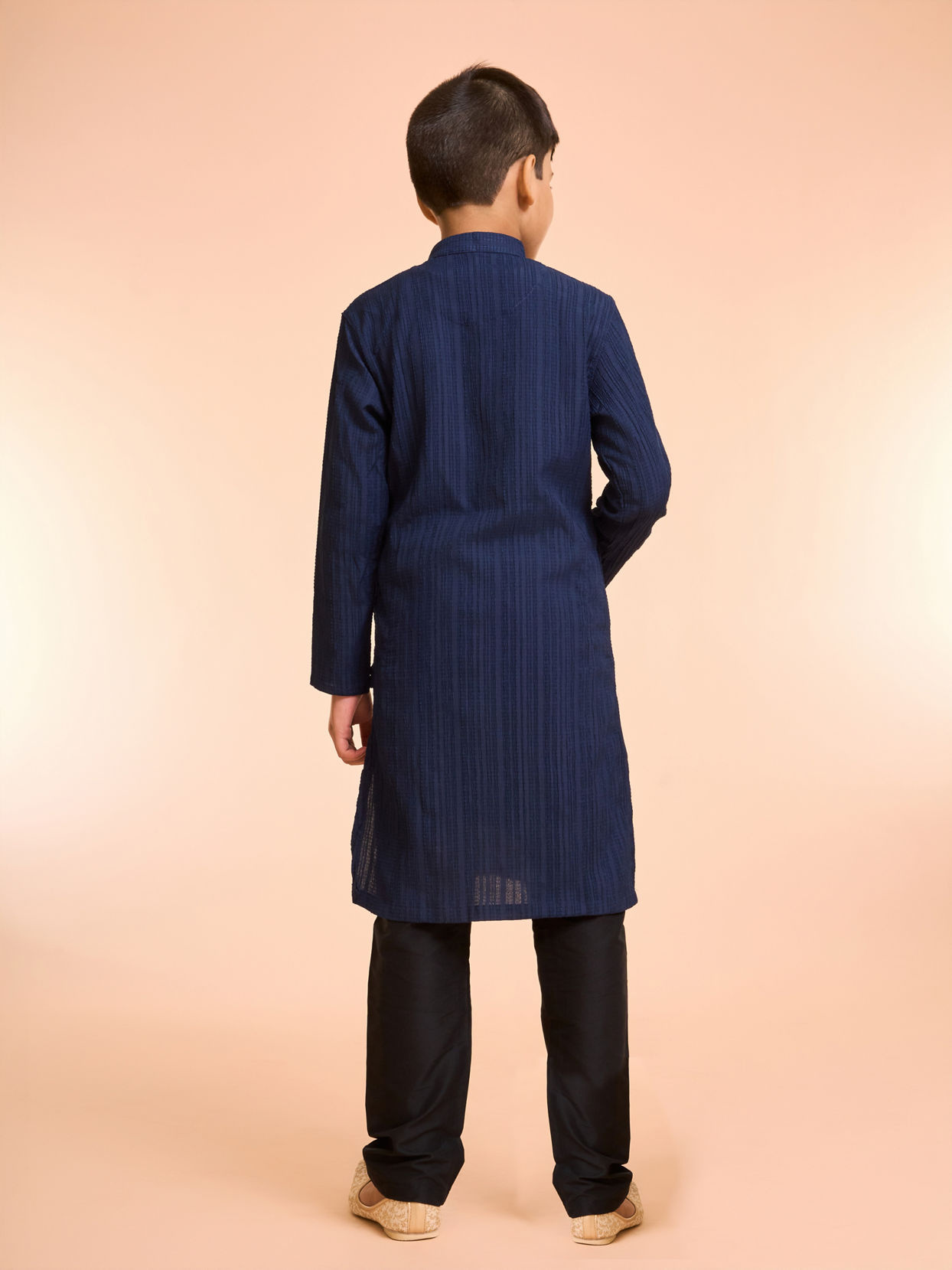 Manyavar Boys Dark Blue Opulence Kurta Pajama
