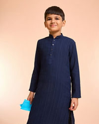 Manyavar Boys Dark Blue Opulence Kurta Pajama