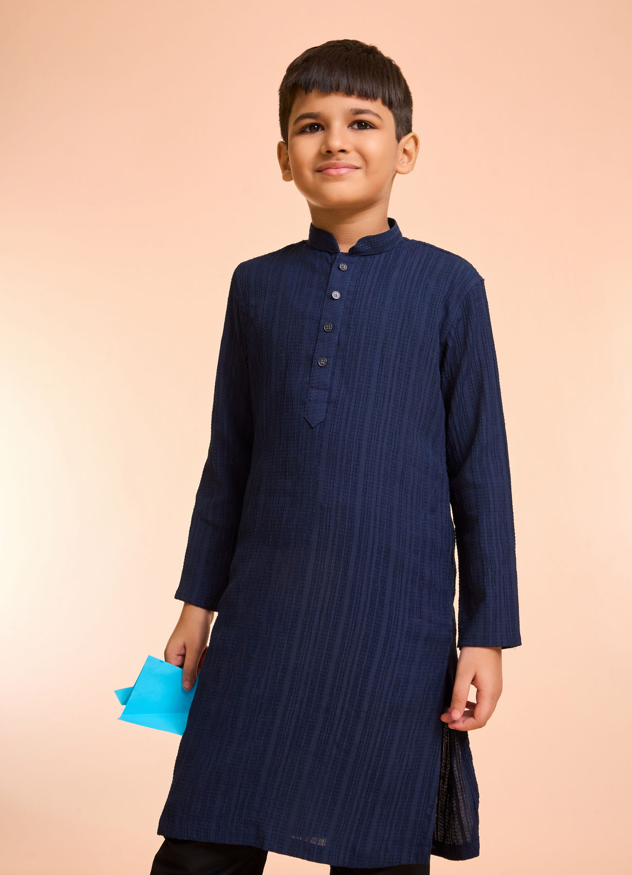 Manyavar Boys Dark Blue Opulence Kurta Pajama
