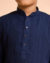 Manyavar Boys Dark Blue Opulence Kurta Pajama