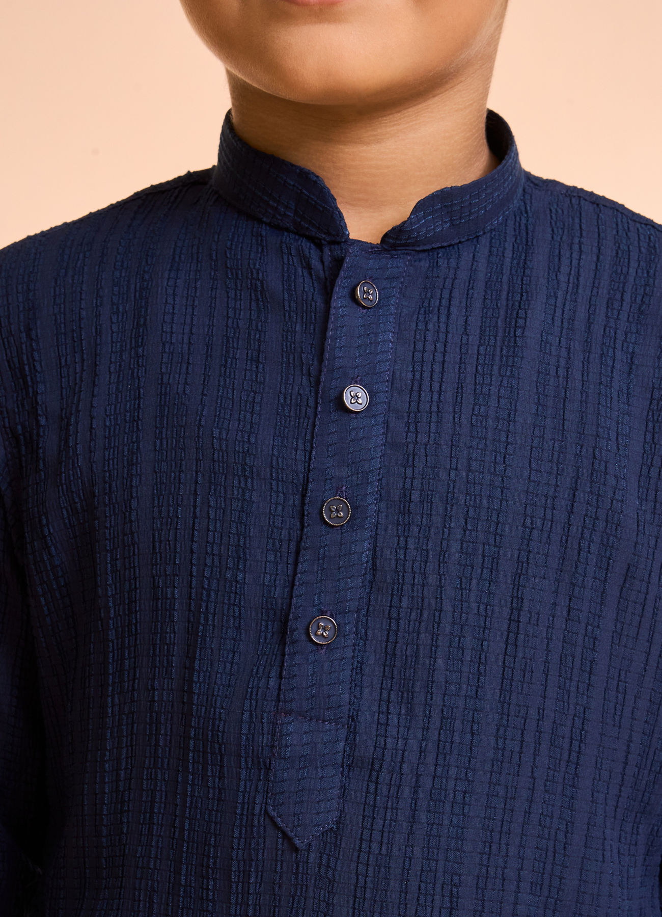 Manyavar Boys Dark Blue Opulence Kurta Pajama